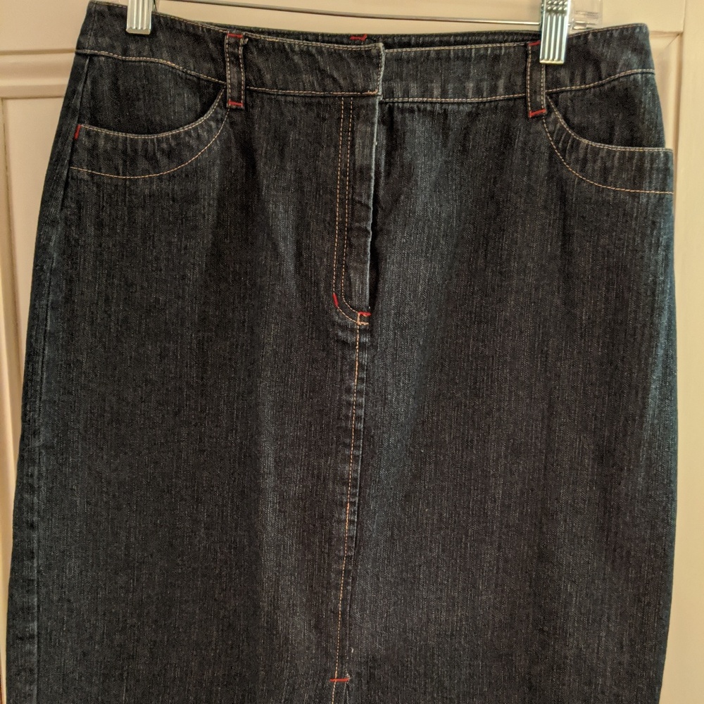 Denim pencil skirt